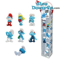 Playset with Smurfette and papa smurf - 7 figurines-  Plastoy - 5cm