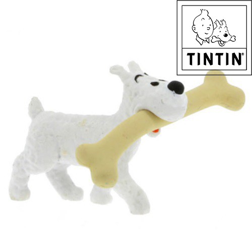 Figurine tintin - Snowy with big bone - 4,5 cm