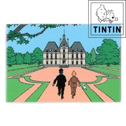 Magnete Tintin - Tintin e Haddock al castello di Moulinsart - 8x5,5cm