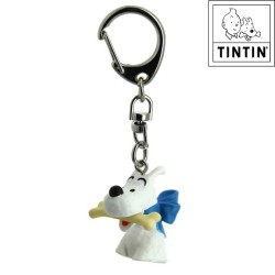 Milú con su hueso y lazo azul - Tintin Figurina de PVC - 4 cm
