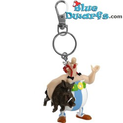 Obelix mit Schwein - Schlüsselanhänger - Asterix und Obelix Figur - Plastoy - 8cm
