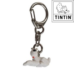 Dog Snowy sitting - Tintin Keyring - 3 cm
