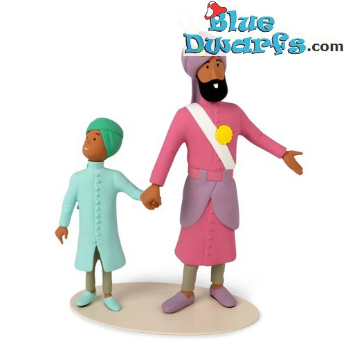 Maharadjah en zijn zoon - Musée Imaginaire /Het denkbeeldige museum - Kuifje Kunsthars beeld - Tintinimaginatio - 29cm