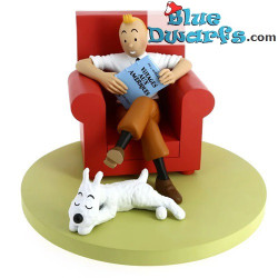 Tintin at home on the sofa - Resin Statue - Tintinimaginatio - 16 cm