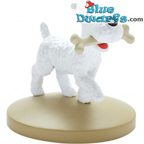 Milou met bot - Kunsthars Beeldje Kuifje - Nr. 42222 - 6cm
