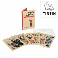 6x Postcards tintin + Envelops - Le Petit Vingtième - 10x15cm