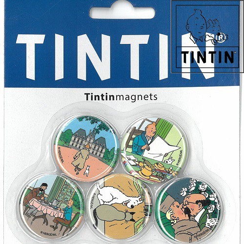 5x mini magnet tintin:   (+/- 3cm)