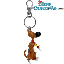 Lucky Luke Rataplan zittend op 2 pootjes - sleutelhanger honden speelfiguurtje - 6 cm