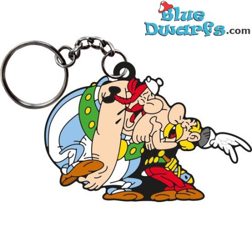 Asterix en Obelix hard lachend - Asterix en Obelix - Plastoy Sleutelhanger- 4cm