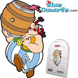 Obelix with rain barrel at the Britons - Magnet figurine - Asterix and Obelix - Plastoy - 6cm