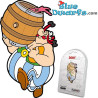 Obelix bei den Briten mit Regenton - Magnet - Asterix und Obelix Figur - Plastoy - 6cm