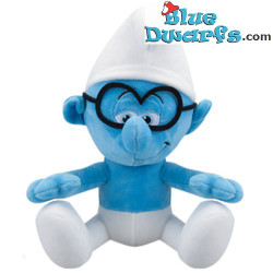 Puffo quattrocchi - seduto - Peluche Puffo - 23cm