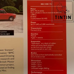 MG 1100 - 1962 - Auto di Tintin - auto degli autostoppisti - Scala 1/24