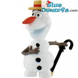 Olaf the snowman with a walking stick and hat -  Frozen - Caketopper/ Figurine - Bullyland - 5cm