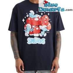 Smurf T-shirt - Black - Around the Mushroom - Size S