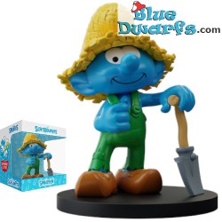 Farmer smurf with shovel -  Blue Resin 2023 - Set 2 - Resin smurf statue - 11 cm