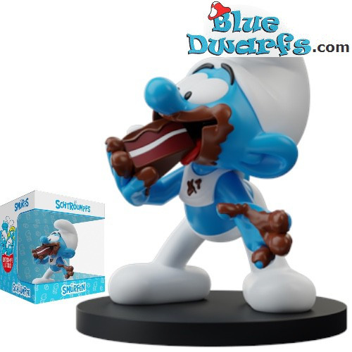 Puffo golosone -Blue Resin 2023 -  resina - figurina / Statuea puffi - 11 cm