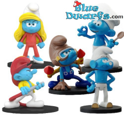 Smurfette Kung Fu - Blue Resin 2024 - Set 3 - Resin smurf statue - 11 cm