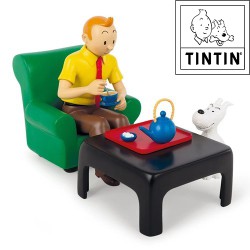 Tim trinkt Tee - Kunstharzfigur - Tim und Struppi - 18cm