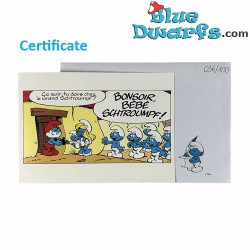 Papa Smurf, Baby Smurf and Smurfette - Smurf offset print Limited edition 100 pieces (+/- 40x30 cm)
