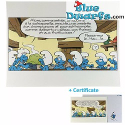 Greedy Smurf serves the food - Smurf offset print Limited edition 100 pieces (+/- 40x30 cm)