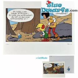 Johan and Peewit, Friends of the smurfs - Smurf offset print Limited edition 100 pieces (+/- 40x30 cm)