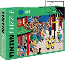 Puzzle de Tintín con Hernández y Fernández - Escena en China - 1000 piezas (Incluye póster)