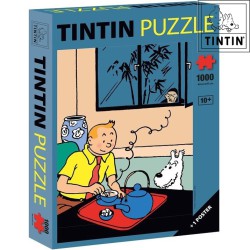 Rompecabezas de Tintín - Tintín tomando té - El Loto Azul - 1000 piezas (incluye póster)