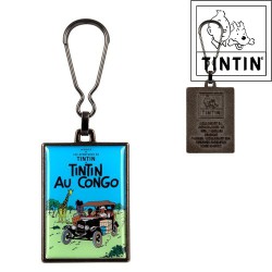 Tintin in the Congo Cover - Tintin Keychain - Metal - 5.5x4cm