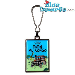 Tintin in the Congo Cover - Tintin Keychain - Metal - 5.5x4cm