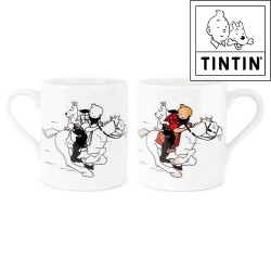 Tintin with Snowy on the horse - Mug tintin  - Tintin in America - 250ML
