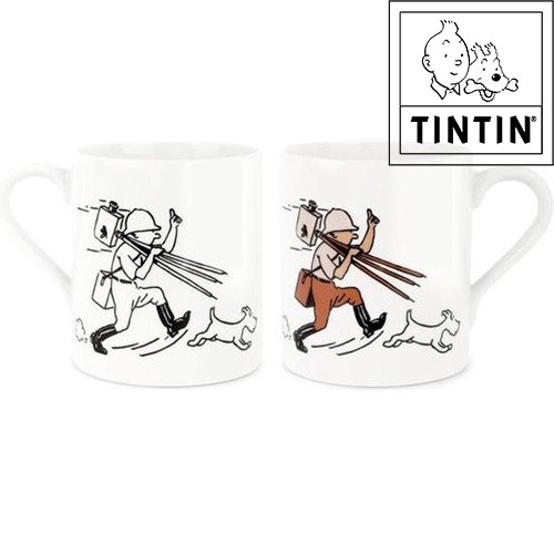 Tintín con Milú en el caballo - Taza Tintin - Tintín en el Congo - 250 ML