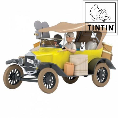 Ford T jaune - 1908-1927 - Voiture Tintin - 1/24 - Tintin au Congo - 15cm