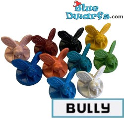 10 MINI Vliegjes Bully - De Zwarte smurf  - Diverse kleuren -  (+/- 2cm)