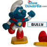 20119: Pitufo superman - sobre base amarilla - mangas cortas blancas / zapatos rojos - Bully - 6cm