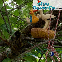 40248: Cigogne avec schtroumpf bébé (Superschtroumpf/ MIB) - Schleich - 5,5cm
