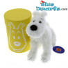 Peluche de Milú - Merchandising de Tintín - Caja expositora amarilla - Tintinimaginatio - 20 cm