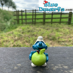 20160: Pitufo con manzana - verde claro - Schleich - 5,5cm