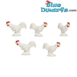 Hähne - Safari Glücksminis - weiß - 10 Stück - Minifiguren - 2,5cm
