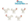 Minis Coq / Minis Coqs - blanc - Mini figurines porte-bonheur - 10 pieces - Safari - 2,5cm