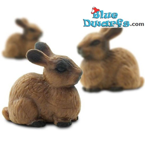 Safari Glücksminis -  Hasen - braun - 10 Stück - Minifiguren - 2 cm