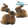 Mini Rabbit -  brown - 10 pieces - good luck mini figurines - 2 cm