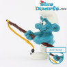 20101: Smurf Fisherman with dark brown fishing rod – Bully or Schleich – 5.5 cm