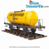 Carrozza del treno gialla con stampa 'Loch Lomond Whiskey' - Scena Tintin seduto - Tintinimaginatio - 77cm