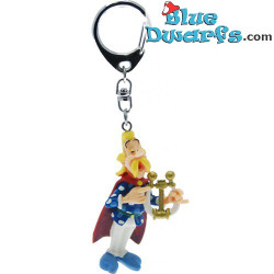 Cacofonix with harp - Keyring figurine - Asterix and Obelix - Plastoy- 6,5cm