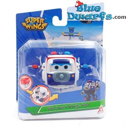 Flipping Paul - Super Wings Articulated Action - Figurine Avion police - 13cm
