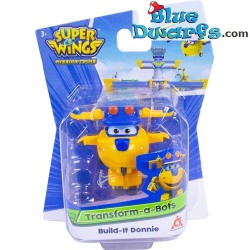 Build it Donnie - Super Wings Transform a Bots - Hubschrauber Spielfigur - 6,5cm