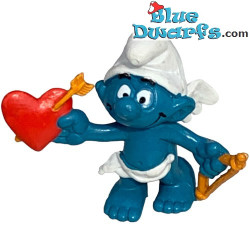 20128: Puffo Amore con fiocco  - Arco e freccia arancione - Schleich - 5,5cm