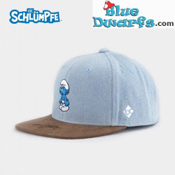 Pitufo Gruñón - Gorra de béisbol para adultos - Snapback - Azul claro - Bavarian Caps - 58cm
