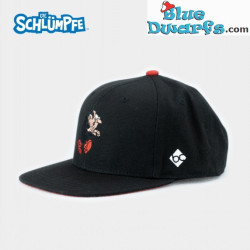 Gargamel, Azrael en de verstopte smurf - Baseballcap voor Volwassenen - Snapback - zwart - Bavarian Caps - 58cm